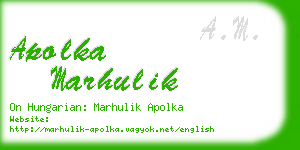 apolka marhulik business card